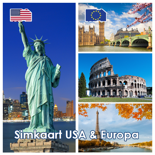 Data Simkaart USA & Europa - 10GB